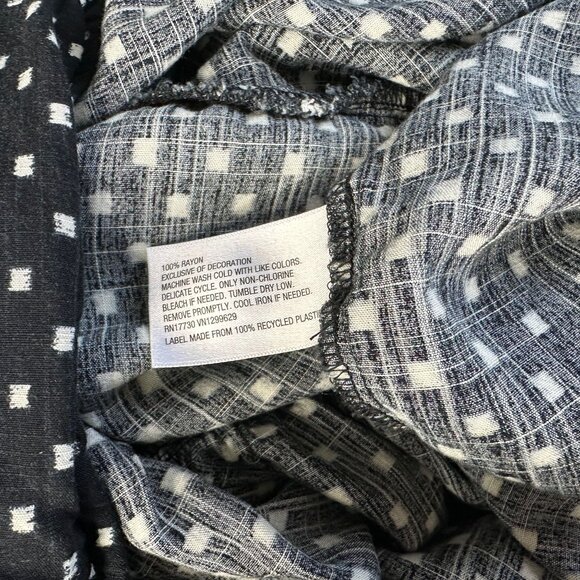 Knox Rose Black Wrap Midi Dress Medium Ruffle Hem Tassel Tie Geometric Print - Picture 10 of 10